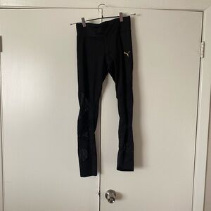 Puma Black Leggings with Gold Accent, used